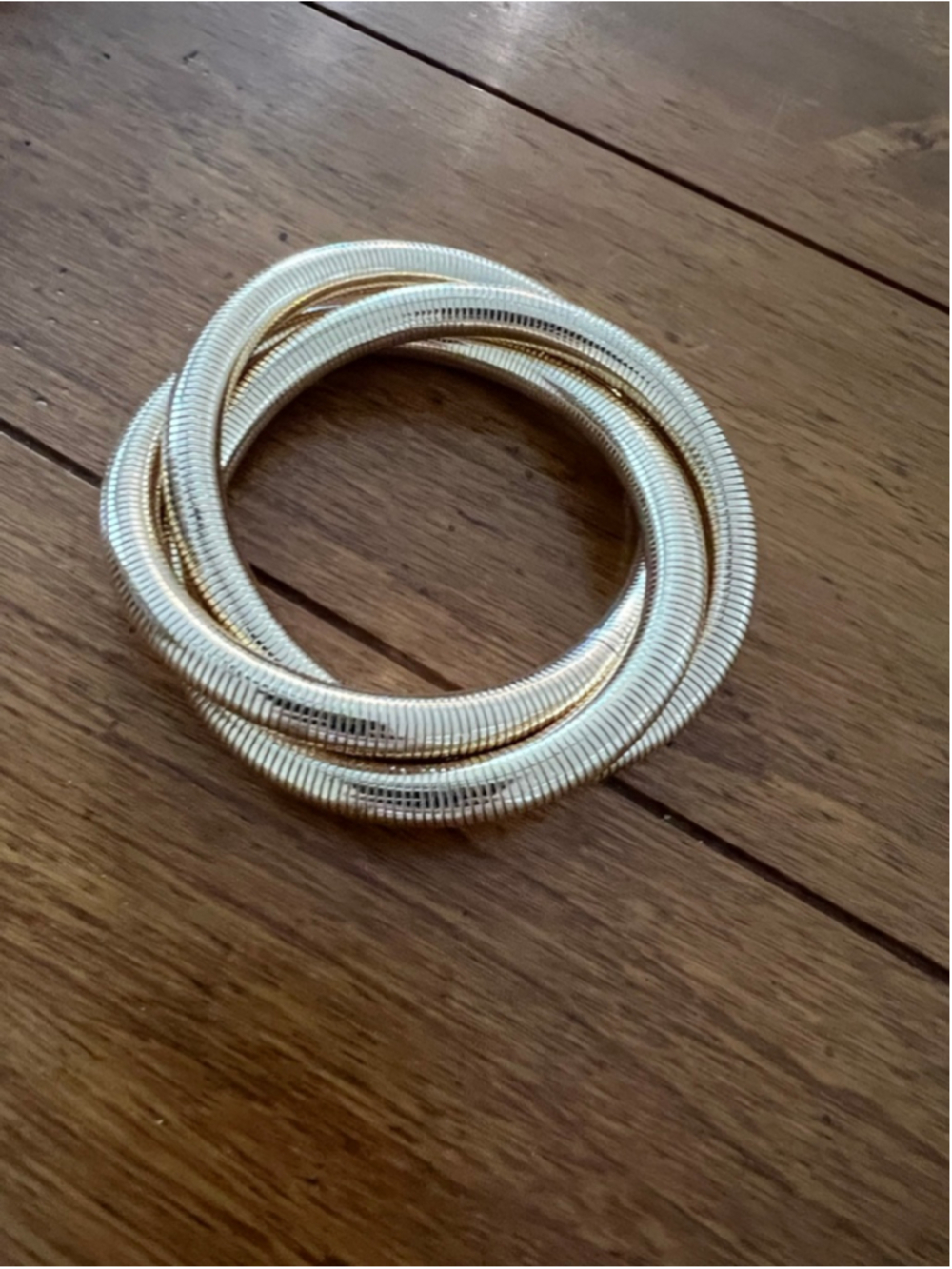 New Silver Tone Coil Bracelet